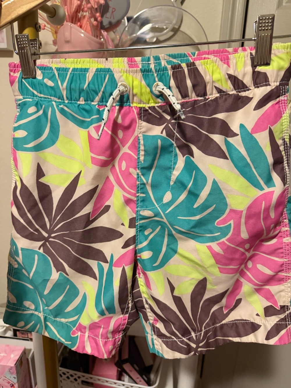 GAP Kids Tropical Swim Shorts in Teal, Pink & Lime